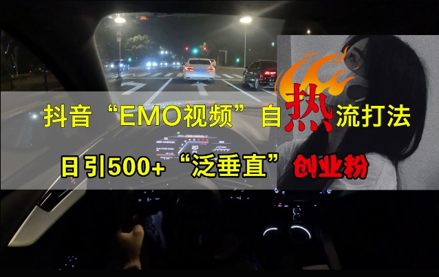 抖音EMO视频自热打法，日引500+“泛垂直”创业粉-卿云社
