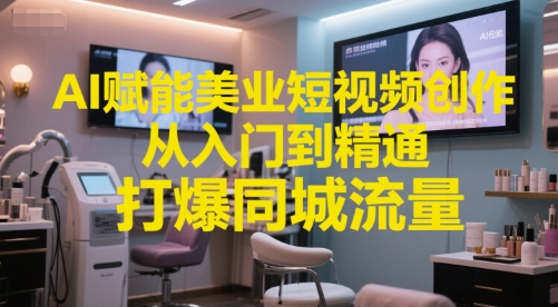 AI赋能美业短视频创作，从入门到精通，打爆同城流量，超级AI工具短视频实操落地-卿云社