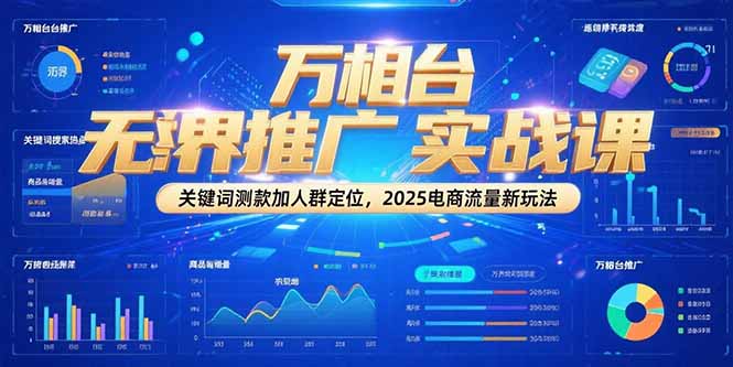 万相台无界推广实战课，关键词测款加人群定位，2025电商流量新玩法-卿云社