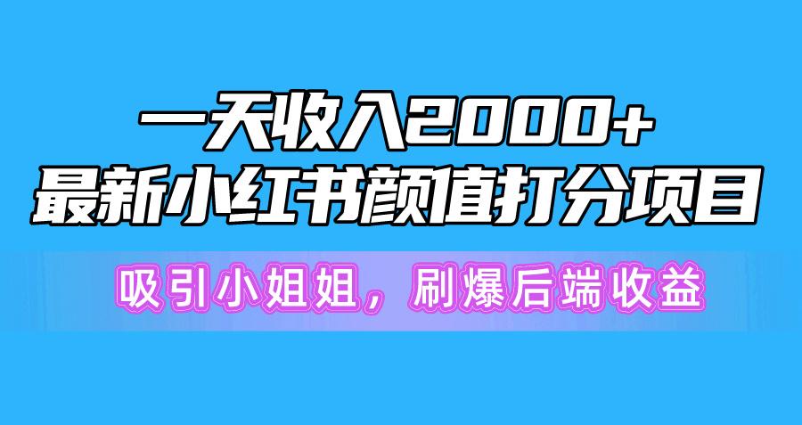 一天收入2000+，最新小红书颜值打分项目，吸引小姐姐，刷爆后端收益-卿云社