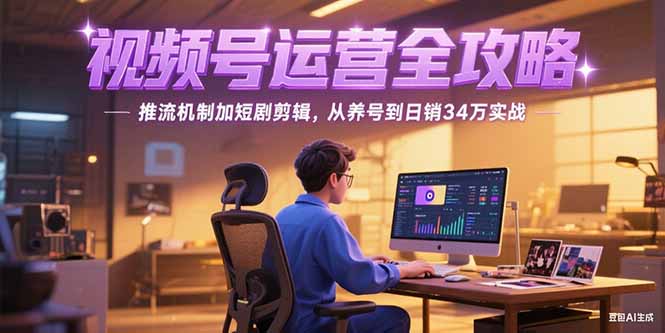 2025视频号运营全攻略，推流机制加短剧剪辑，从养号到日销34万实战-卿云社