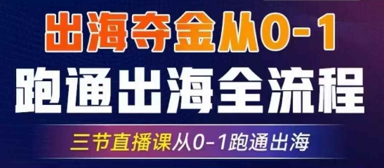 2025出海夺金从0-1跑通出海全流程，三节直播课从0-1跑通出海，教你用AI跑通全流程-卿云社
