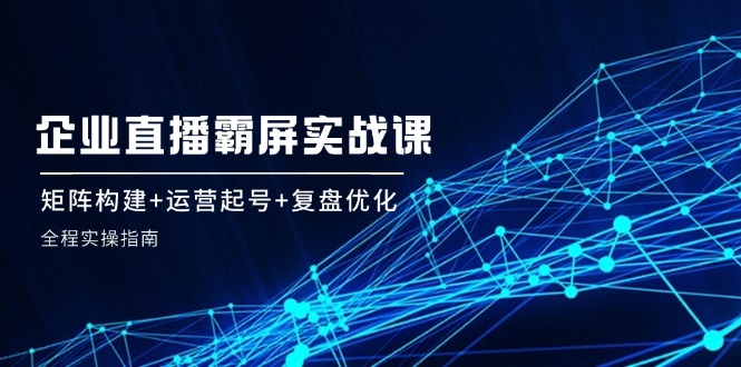 企业直播霸屏实战课：矩阵构建+运营起号+复盘优化，全程实操指南-卿云社