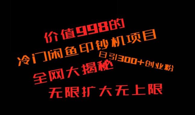 闲鱼流量印钞机项目大揭秘，日引300+创业粉，保姆级实操教程-卿云社