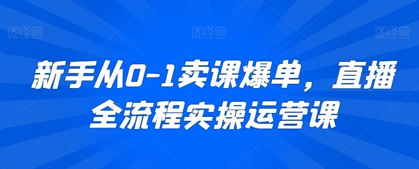 新手从0-1卖课爆单，直播全流程实操运营课-卿云社