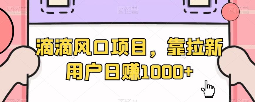 滴滴风口项目，靠拉新用户日赚1000+-卿云社