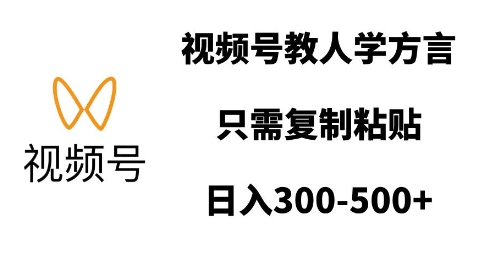 视频号教人学方言，只需复制粘贴，日入多张-卿云社