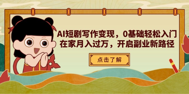 AI短剧写作变现，0基础轻松入门，在家月入过万，开启副业新路径-卿云社