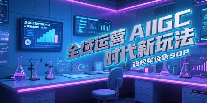 全域运营AIGC时代新玩法，文案封面设计公式，短视频运营SOP-卿云社
