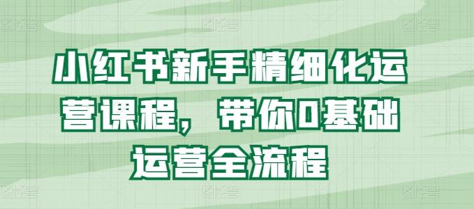小红书新手精细化运营课程，带你0基础运营全流程-卿云社