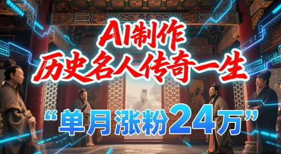 暴力起号！用AI制作历史名人传奇一生，单月涨粉24W，涨粉+变现赛道黑马来了-卿云社
