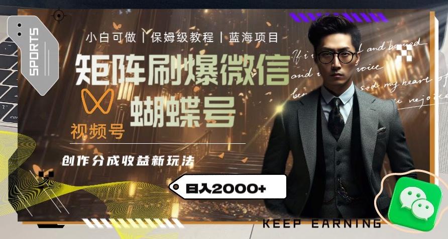 矩阵刷爆微信蝴蝶号创作者分成计划收益的新玩法，日入2000+【揭秘】-卿云社