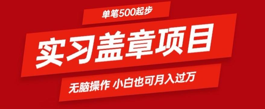 实习代盖章项目一单500起普通人可落地项目小白也可轻易上手-卿云社