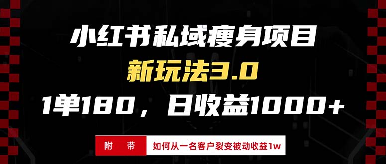小红书瘦身项目3.0模式，新手小白日赚收益1000+(附从一名客户裂变收益…-卿云社