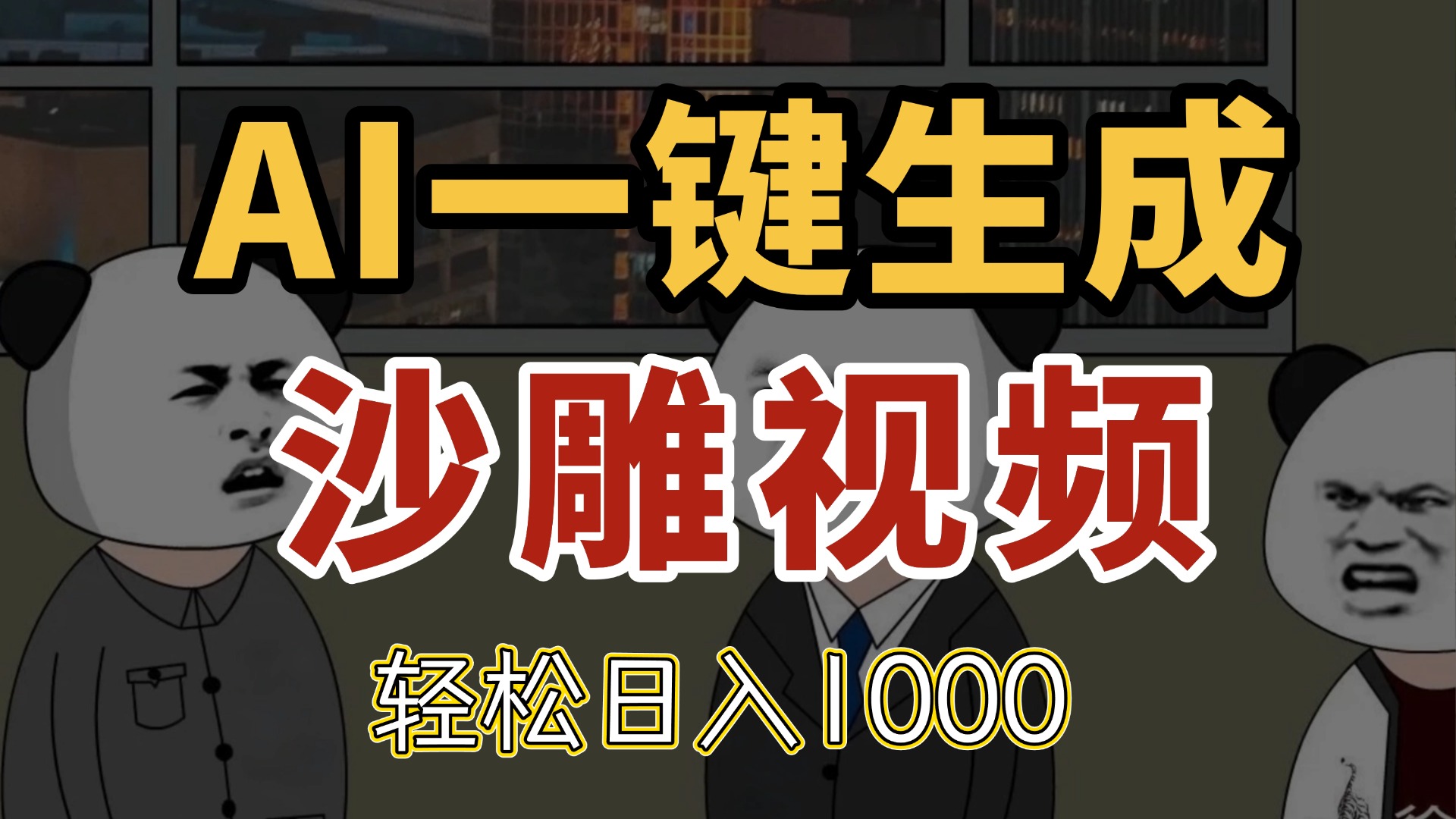 AI一键生成沙雕视频，一条视频千万播放，轻松日入1000-卿云社
