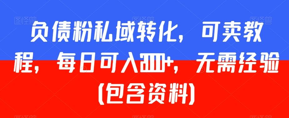 负债粉私域转化，可卖教程，每日可入2000+，无需经验（包含资料）【揭秘】-卿云社