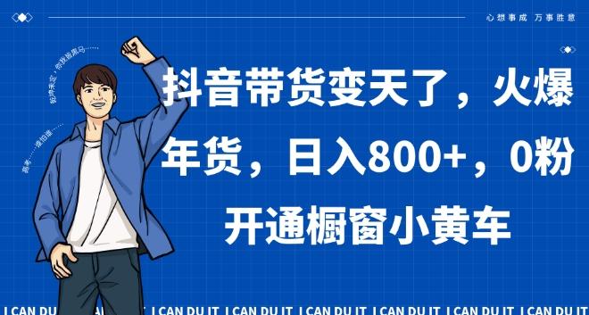 抖音带货变天了，火爆年货，日入800+，0粉开通橱窗小黄车【揭秘】-卿云社
