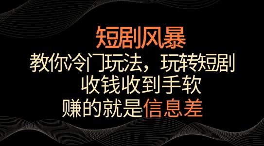 短剧风暴，教你冷门玩法，玩转短剧，收钱收到手软【揭秘】-卿云社