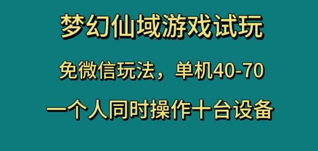 梦幻仙域游戏试玩，免微信玩法，单机40-70，一个人同时操作十台设备【揭秘】-卿云社