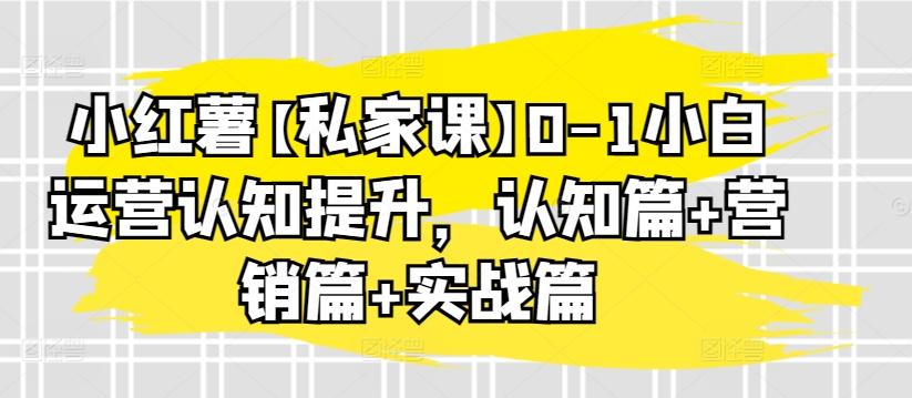 小红薯【私家课】0-1小白运营认知提升，认知篇+营销篇+实战篇-卿云社