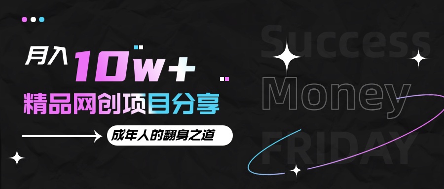 月入十万+的网创项目分享，成年人的最快翻身之道-卿云社