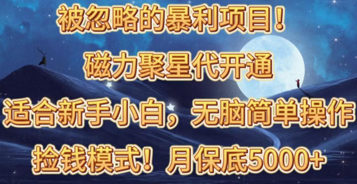 被忽略的暴利项目！磁力聚星代开通捡钱模式，轻松月入五六千-卿云社