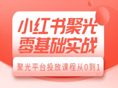 小红书聚光零基础实战，聚光平台投放课程从0到1-卿云社