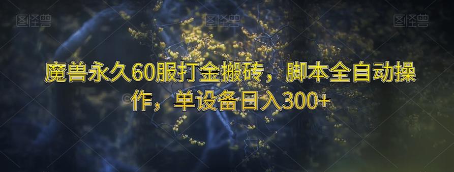魔兽永久60服打金搬砖，脚本全自动操作，单设备日入300+【揭秘】-卿云社