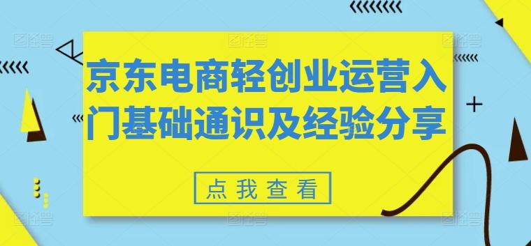 京东电商轻创业运营入门基础通识及经验分享-卿云社