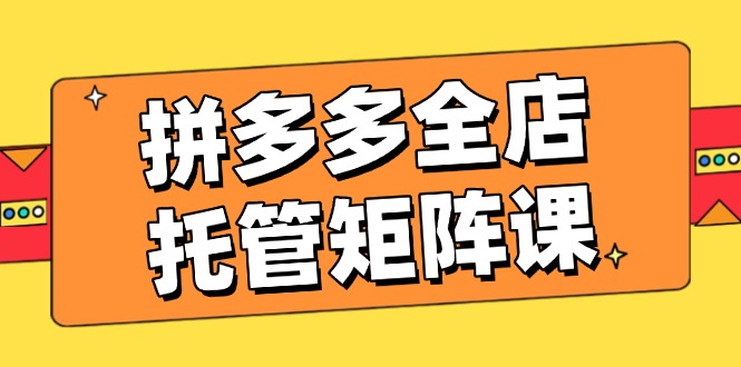 拼多多全店托管矩阵课，盈利动销玩法，高效计划设置，提升店铺效益-卿云社