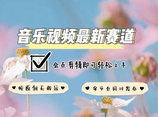音乐视频赛道最新玩法，纯原创不违规，可所有平台同时发布，会点剪辑即可轻松拿捏【揭秘】-卿云社