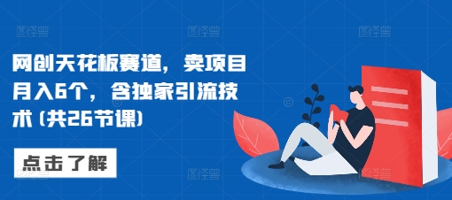 网创天花板赛道，卖项目月入6个，含独家引流技术(共26节课)-卿云社