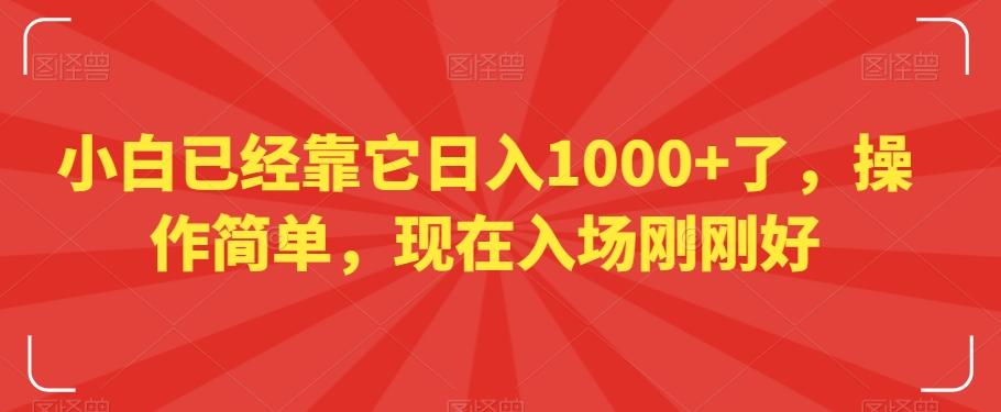 小白已经靠它日入1000+了，操作简单，现在入场刚刚好【揭秘】-卿云社