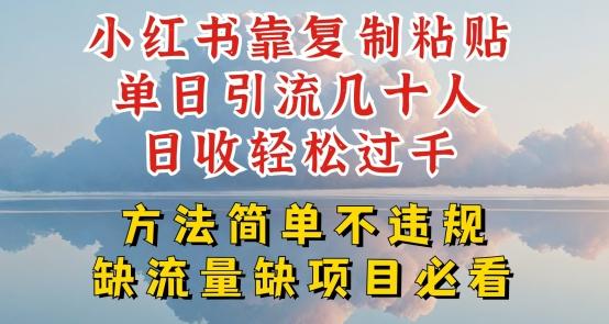 小红书靠复制粘贴单日引流几十人目收轻松过千，方法简单不违规【揭秘】-卿云社