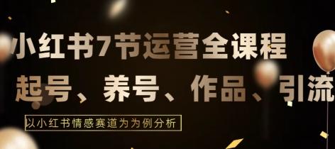 7节小红书运营实战全教程，结合最新情感赛道，打通小红书运营全流程【揭秘】-卿云社