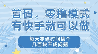 首码零撸项目，有快手就可以做，每天业务时间搞个几张不是问题【揭秘】-卿云社