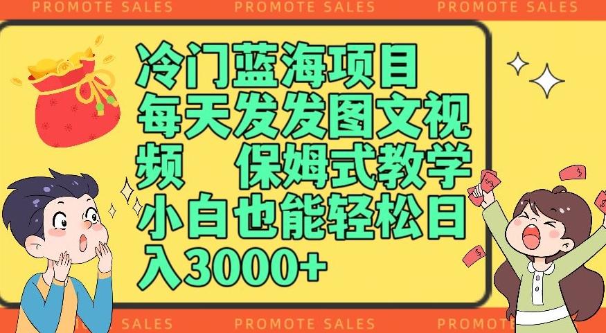 冷门蓝海项目，每天发发图文视频，保姆式教学，小白也能轻松日入3000+-卿云社