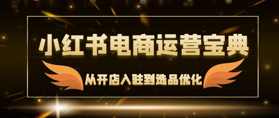 小红书电商运营宝典：从开店入驻到选品优化，一站式解决你的电商难题-卿云社