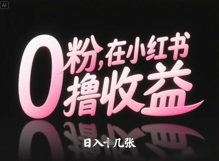 0粉在小红书撸收益，日入几张-卿云社