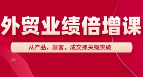 外贸业绩倍增课，从产品，获客，成交抓关键突破-卿云社