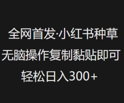 全网首发，小红书种草无脑操作，复制黏贴即可，轻松日入3张-卿云社