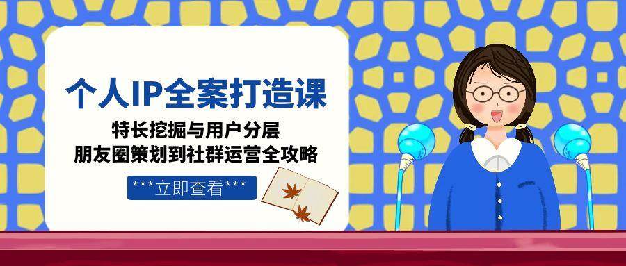 个人IP全案打造课，特长挖掘与用户分层，朋友圈策划到社群运营全攻略-卿云社