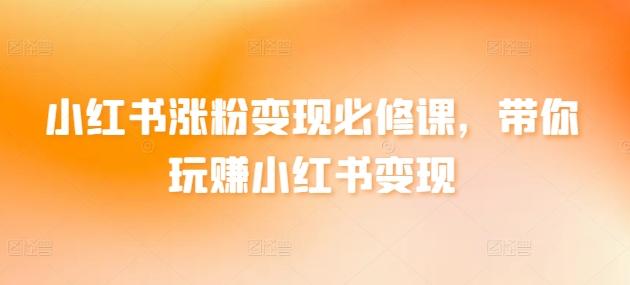 小红书涨粉变现必修课，带你玩赚小红书变现-卿云社