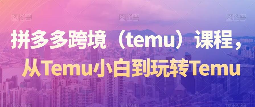 拼多多跨境（temu）课程，从Temu小白到玩转Temu-卿云社