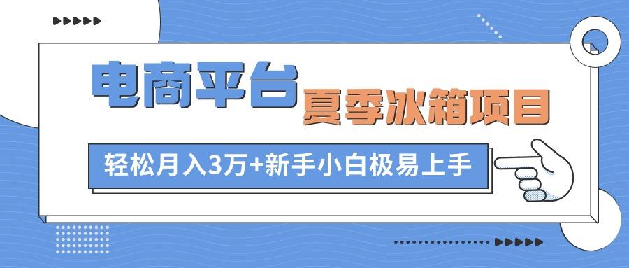电商平台夏季冰箱项目，轻松月入3万+，新手小白极易上手-卿云社