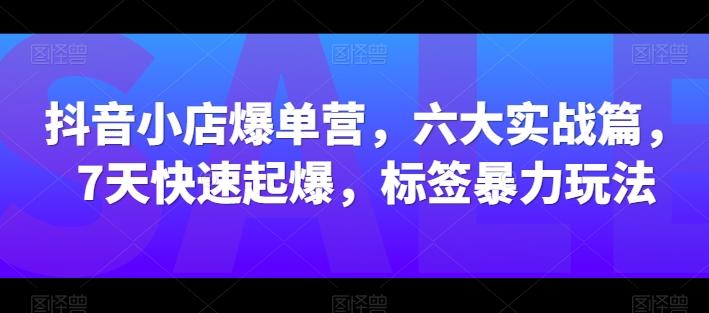 抖音小店爆单营，六大实战篇，7天快速起爆，标签暴力玩法-卿云社