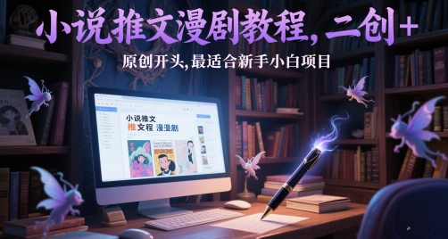 小说推文漫剧教程，二创+原创开头，最适合新手小白项目-卿云社