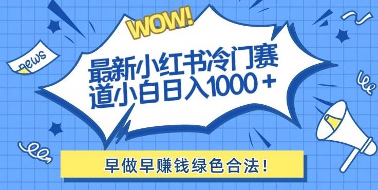 最新小红书冷门赛道日入1000+一部手机小白轻松-卿云社
