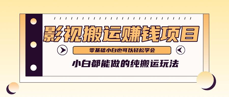 手把手教你操作影视搬运项目，小白都能做零基础也能赚钱-卿云社