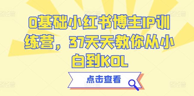 0基础小红书博主IP训练营，37天天教你从小白到KOL-卿云社